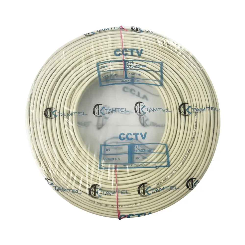 Tamtel 2+1 Cctv 2X0,22 mm Kamera Kablosu Bakır-100m